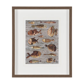 Fish Pattern II by Mercana Studio Hand-Embellished Textured Framed Artwork Matted under Glass by Mercana at Eve Furniture
