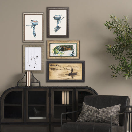Fishing Lure by Mercana Studio a Hand Embellished Textured Framed Art Print by Mercana at Eve Furniture