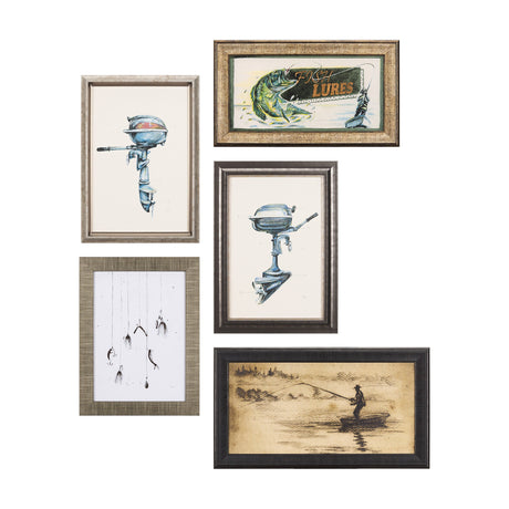 Fishing Lure by Mercana Studio a Hand Embellished Textured Framed Art Print by Mercana at Eve Furniture