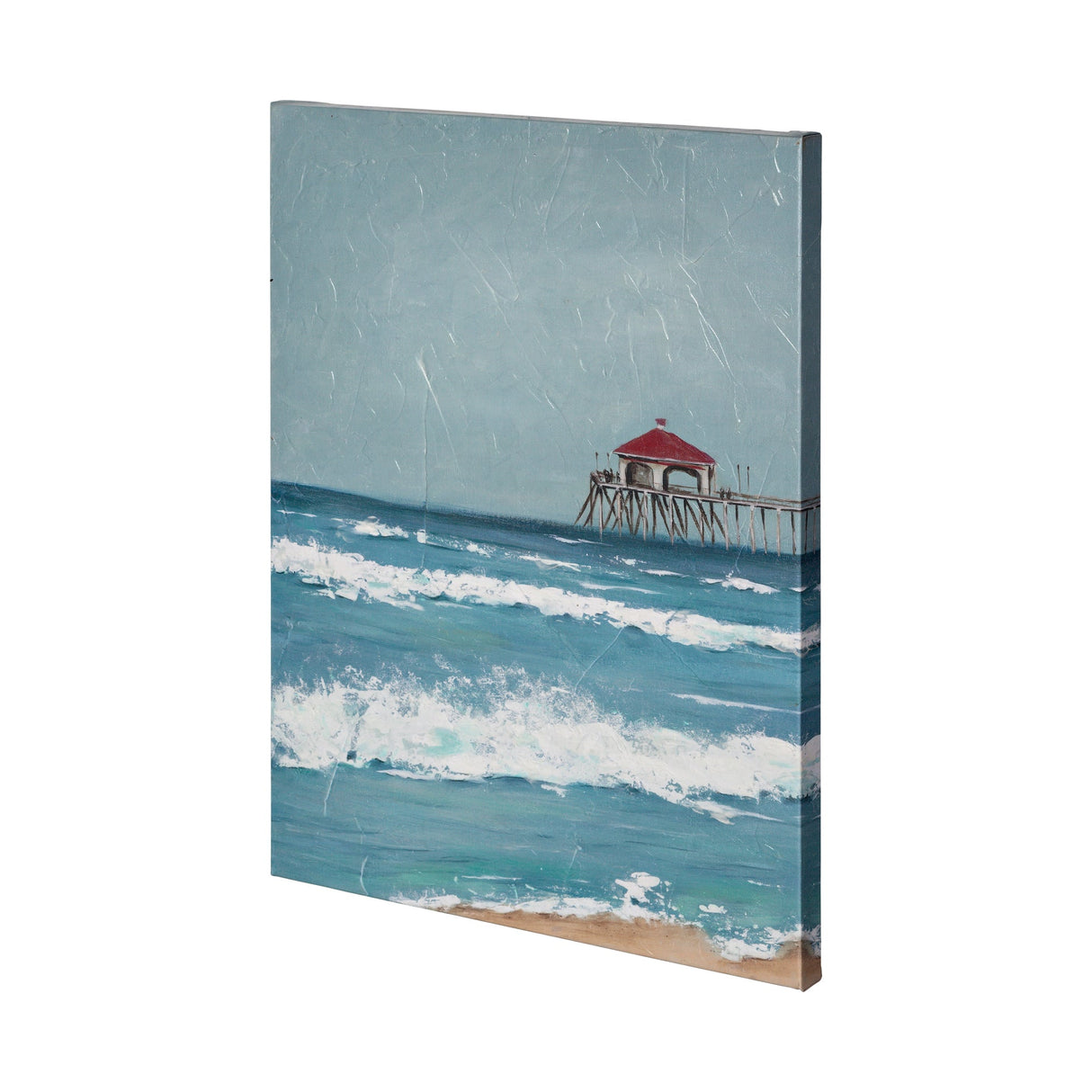 Fishing Pier I by Jade Reynolds a Hand Embellished Textured Canvas by Mercana at Eve Furniture