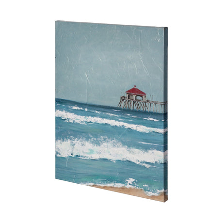 Fishing Pier I by Jade Reynolds a Hand Embellished Textured Canvas by Mercana at Eve Furniture