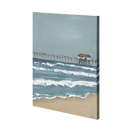 Fishing Pier II by Jade Reynolds a Hand Embellished Textured Canvas by Mercana at Eve Furniture