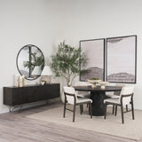 Fitzgerald Round Brown Solid Wood Top & Base Dining Table by Mercana at Eve Furniture
