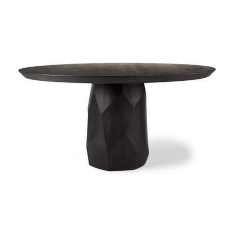 Fitzgerald Round Brown Solid Wood Top & Base Dining Table by Mercana at Eve Furniture