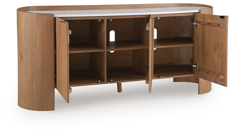 Fitzroy Brown/White Accent Cabinet by Ashley at Eve Furniture