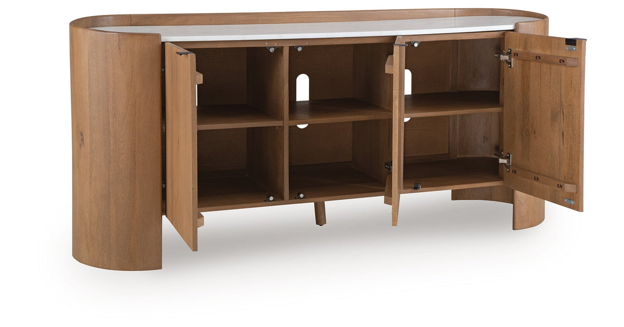 Fitzroy Brown/White Accent Cabinet by ASHLEY FURNITURE at Eve Furniture