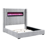 Fitzroy Gray Upholstered Queen Bed by Homelegance at Eve Furniture