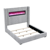 Fitzroy Gray Upholstered Queen Bed by Homelegance at Eve Furniture