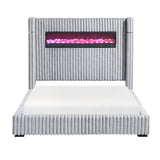 Fitzroy Gray Upholstered Queen Bed by Homelegance at Eve Furniture