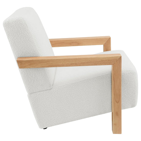 Fitzroy Ivory Boucle Upholstered Accent Arm Chair by Coaster at Eve Furniture