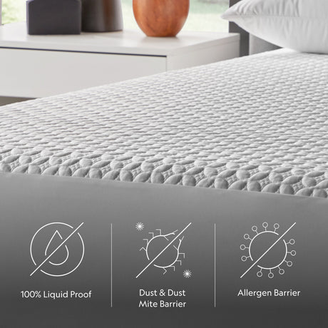 Five Sided+ HyperChill White Full Mattress Protector by Malouf at Eve Furniture