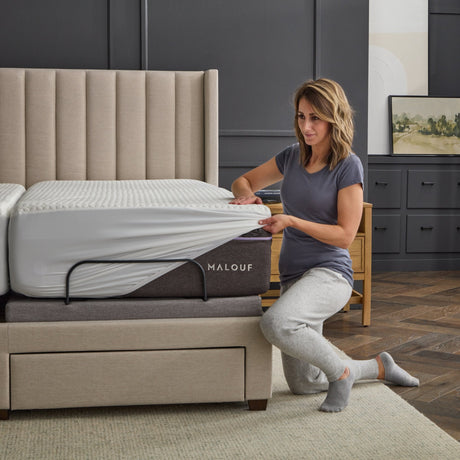 Five Sided+ HyperChill White King Mattress Protector by Malouf at Eve Furniture