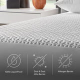 Five Sided+ HyperChill White Split King Mattress Protector by Malouf at Eve Furniture