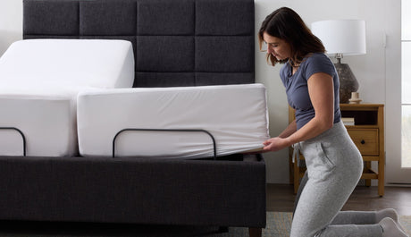 Five Sided Omniphase White Split Queen Mattress Protector by Malouf at Eve Furniture