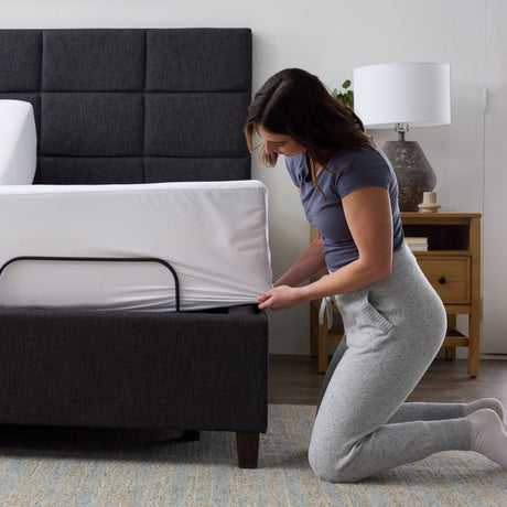 Five Sided White Split King Mattress Protector by Malouf at Eve Furniture