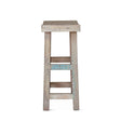 Ibiza 66" Sofa Back Console Table with Stools in Vintage Teal Reclaimed Wood by Home Trends & Design at Eve Furniture