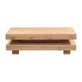 Flagstaff 55" Coffee Table in Natural Distressed Oak by Home Trends & Design at Eve Furniture