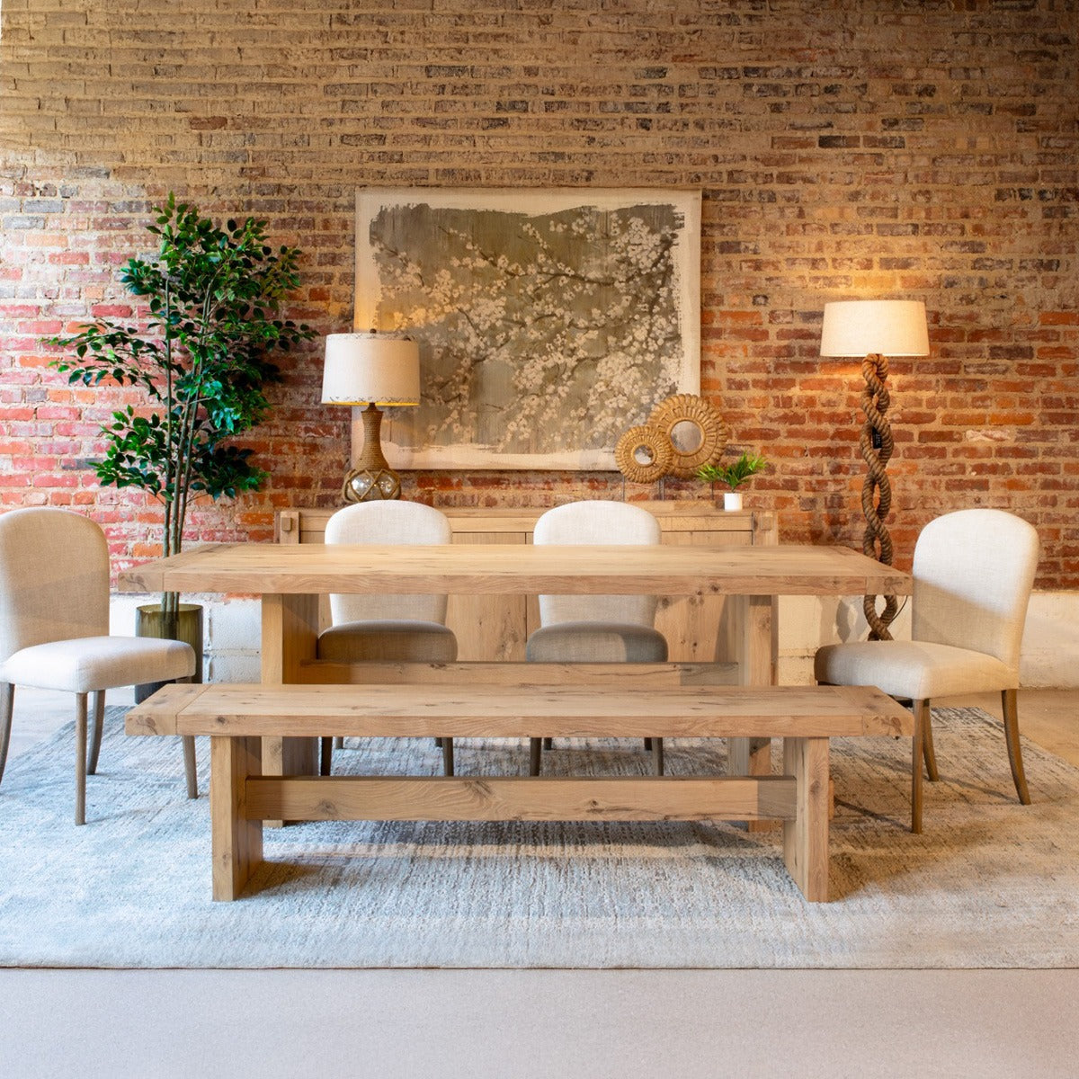 Flagstaff 85" Dining Table in Natural Distressed Oak by Home Trends & Design at Eve Furniture