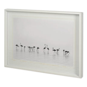 Flamingo Community by Staffan Widstrand Hand Embellished Textured Framed Art Photo Matted under Glas by Mercana at Eve Furniture