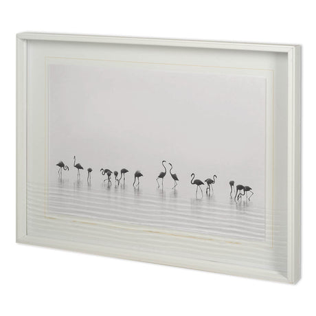 Flamingo Community by Staffan Widstrand Hand Embellished Textured Framed Art Photo Matted under Glas by Mercana at Eve Furniture