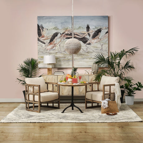 Flamingo I by Mercana Studio a Hand Embellished Textured Canvas by Mercana at Eve Furniture