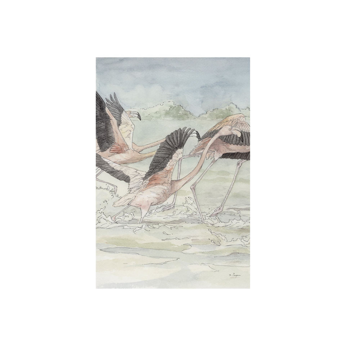Flamingo I by Mercana Studio a Hand Embellished Textured Canvas by Mercana at Eve Furniture