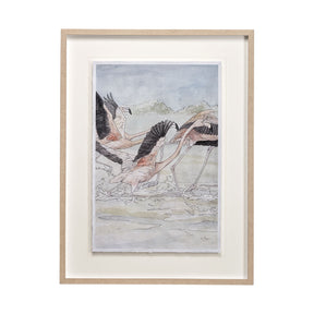 Flamingo I by Mercana Studio a Hand Embellished Textured Framed Art Print Matted under Glass by Mercana at Eve Furniture