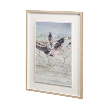 Flamingo II by Mercana Studio a Hand Embellished Textured Framed Art Print Matted under Glass by Mercana at Eve Furniture