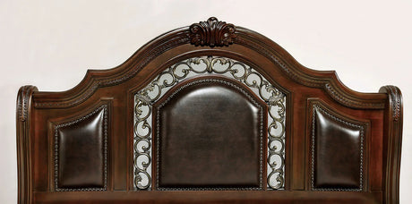 Flandreau Brown Cherry/Espresso 4-Piece Queen Bedroom Set by Furniture of America at Eve Furniture