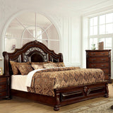 Flandreau Brown Cherry/Espresso King Bed by Furniture of America at Eve Furniture