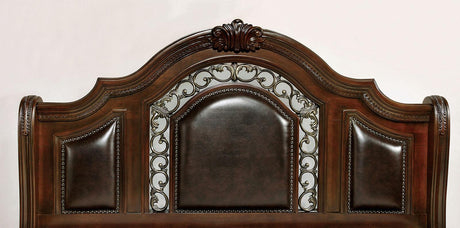 Flandreau Brown Cherry/Espresso Queen Bed by Furniture of America at Eve Furniture