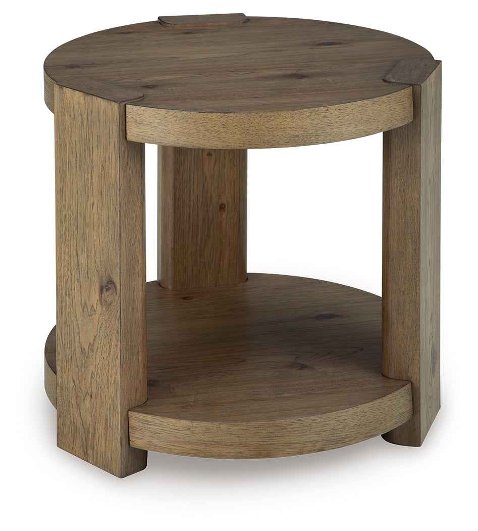 Flangren Light Brown End Table by Ashley at Eve Furniture