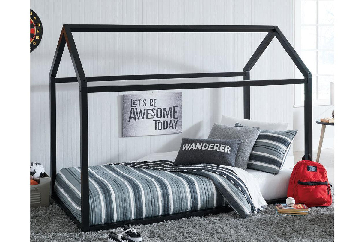 (Special) Flannibrook Black Twin House Bed Frame by Ashley at Eve Furniture