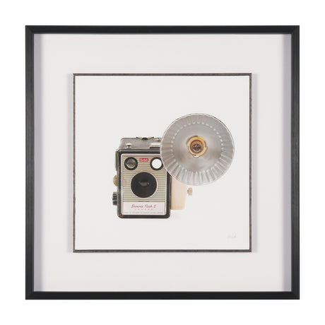 Flash Bulb Camera by Deborah Revell Hand Embelished Framed Art Print Matted under Glass by Mercana at Eve Furniture