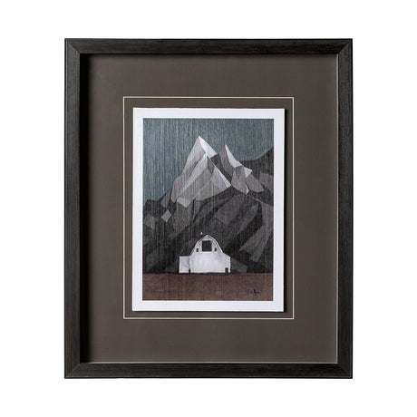 Flatten Barn I by Mercana Studio a Hand Embellished Textured Framed Art Print Matted under Glass by Mercana at Eve Furniture
