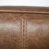 Flavelle I Brown Leather Cushion Seat and Solid Iron Base Accent Chair by Mercana at Eve Furniture