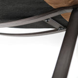 Flavelle I Brown Leather Cushion Seat and Solid Iron Base Accent Chair by Mercana at Eve Furniture