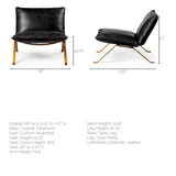 Flavelle II Black Leather Cushion Seat and Solid Iron Base Accent Chair by Mercana at Eve Furniture