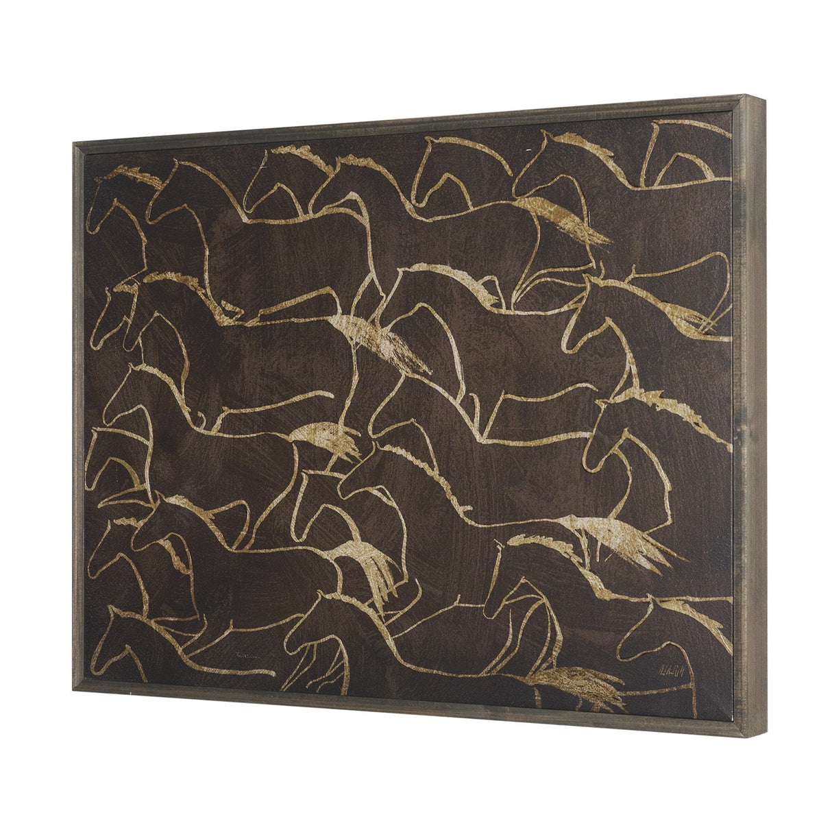 Flaxen Chestnut by Mercana Studio Hand-Embellished Textured Framed Canvas Artwork by Mercana at Eve Furniture