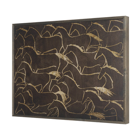 Flaxen Chestnut by Mercana Studio Hand-Embellished Textured Framed Canvas Artwork by Mercana at Eve Furniture