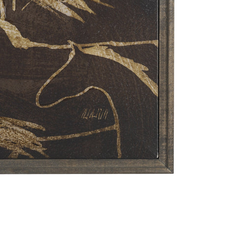 Flaxen Chestnut by Mercana Studio Hand-Embellished Textured Framed Canvas Artwork by Mercana at Eve Furniture