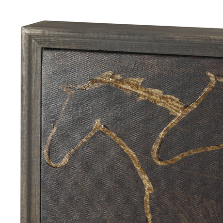 Flaxen Chestnut by Mercana Studio Hand-Embellished Textured Framed Canvas Artwork by Mercana at Eve Furniture