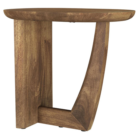 Fletcher Brown Round Solid Mango Wood Accent Side Table by Coaster at Eve Furniture