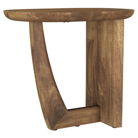 Fletcher Brown Round Solid Mango Wood Accent Side Table by Coaster at Eve Furniture