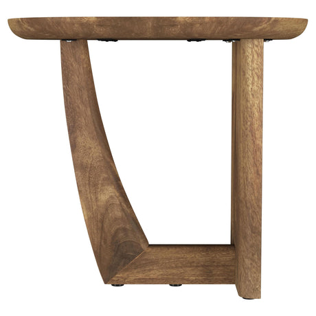 Fletcher Brown Round Solid Mango Wood Accent Side Table by Coaster at Eve Furniture