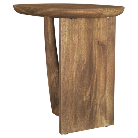 Fletcher Brown Round Solid Mango Wood Accent Side Table by Coaster at Eve Furniture