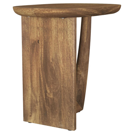 Fletcher Brown Round Solid Mango Wood Accent Side Table by Coaster at Eve Furniture