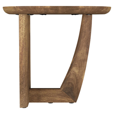 Fletcher Brown Round Solid Mango Wood Accent Side Table by Coaster at Eve Furniture