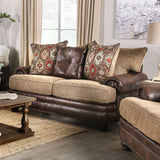 Fletcher Brown/Tan Sofa & Loveseat by Furniture of America at Eve Furniture