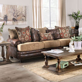 Fletcher Brown/Tan Sofa & Loveseat by Furniture of America at Eve Furniture